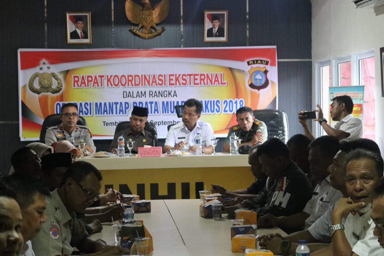 Polres Indragiri Hilir laksanakan Rapat Eksternal Operasi Kepolisian Terpusat Mantap Brata 2018